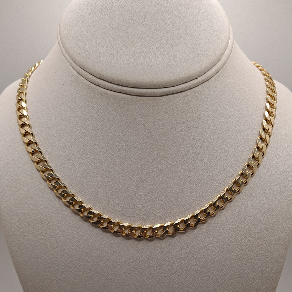 Danecraft Sterling Silver .925 Cuban Link With 14k Gold Plate length 24 inches